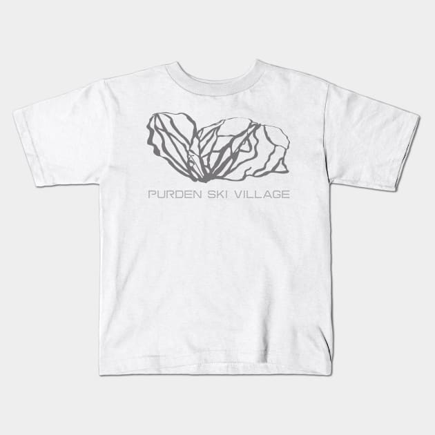 Purden Ski Village Resort 3D Kids T-Shirt by Mapsynergy